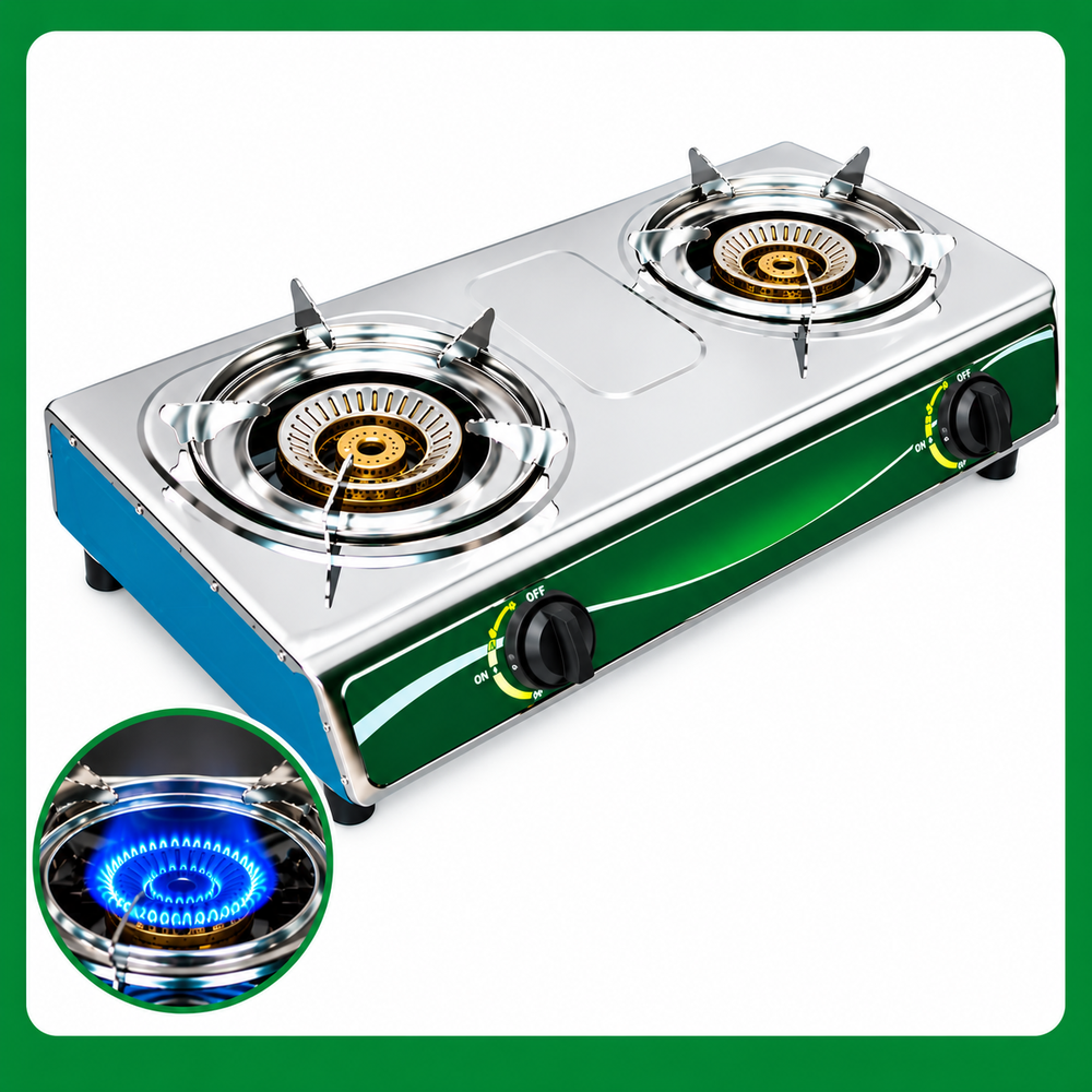 Double Burner Biogas Stove